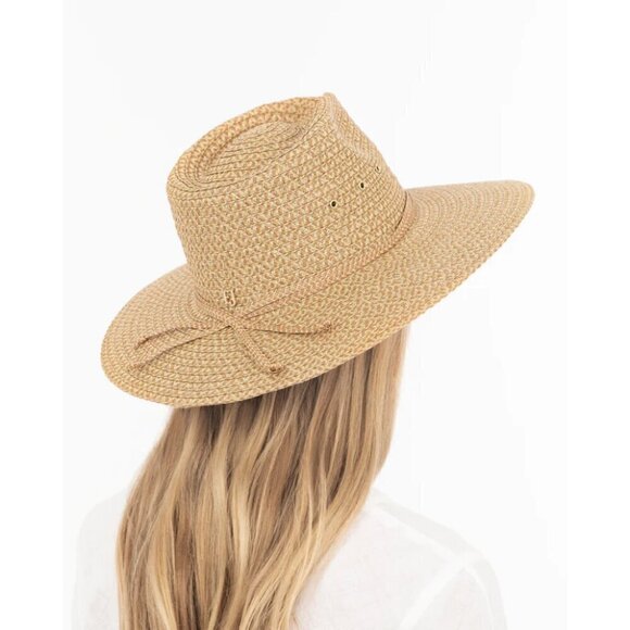 ?ERIC JAVITS? Sunshade Squishee Packable Straw Fedora Hat ~ OS Cream NWT main image 8